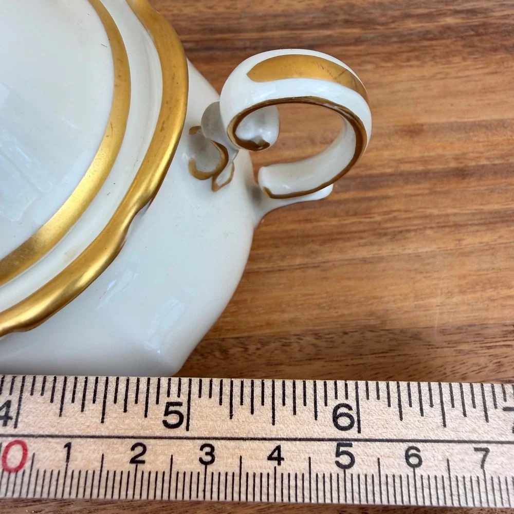 Johann Haviland Antoinette Creamer & Sugar Bowl Set Vintage Gold Trim Bavaria